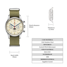 Load image into Gallery viewer, New Arrival  | Seagull 1963 40mm |  ST1654 Movement | Moon Phase Automatic Chronograph Watch