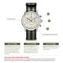 Load image into Gallery viewer, Seagull 1963 42mm Goldtone Dial Airforce Chronograph Watch with Swan Neck Regulation