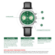 Load image into Gallery viewer, Seagull 1963 38mm|HKED ED 63 Green Panda Dial|Sapphire or Acrylic Glass|Chronograph Watch