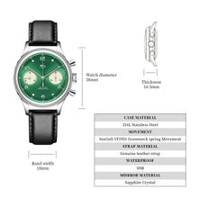 Load image into Gallery viewer, Seagull 1963 38mm|HKED ED 63 Green Panda Dial|Sapphire or Acrylic Glass|Chronograph Watch