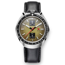 Load image into Gallery viewer, Red Star Bullhead Mechanical Chronograph Watch with Khaki Dial Seagull 1963 ST19 Movement