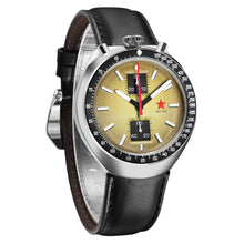 Load image into Gallery viewer, Red Star Bullhead Mechanical Chronograph Watch with Brown Dial Seagull 1963 ST1901 Column Wheel Movement