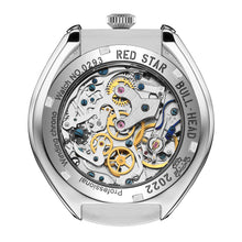 Load image into Gallery viewer, Red Star Bullhead Mechanical Chronograph Watch with Khaki Dial Seagull 1963 ST19 Movement