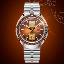 Load image into Gallery viewer, Red Star Bullhead Mechanical Chronograph Watch with Khaki Dial Seagull 1963 ST19 Movement
