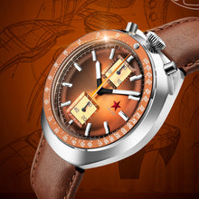 Load image into Gallery viewer, Red Star Bullhead Mechanical Chronograph Watch with Brown Dial Seagull 1963 ST1901 Column Wheel Movement