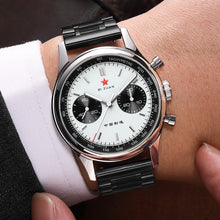 Load image into Gallery viewer, Seagull 1963|40mm Sapphire Glass Panda Dial | Black Stainless Steel Strap|Pilot Chronograph Watch