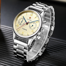 Load image into Gallery viewer, Seagull 1963|40mm|Sapphire Glass|Silver Stainless Steel Strap|Pilot Chronograph Watch