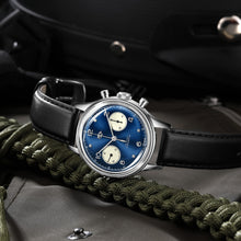 Load image into Gallery viewer, Seagull 1963 38mm|HKED ED63 Blue Panda Dial|Sapphire or Acrylic Glass|Chronograph Watch