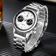 Load image into Gallery viewer, Seagull 1963|40mm|White Panda Dial | Silver Stainless Steel Strap|Sapphire Glass Pilot Chronograph Watch