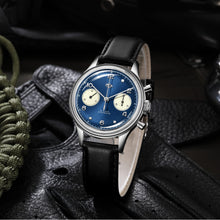 Load image into Gallery viewer, Seagull 1963 38mm|HKED ED63 Blue Panda Dial|Sapphire or Acrylic Glass|Chronograph Watch