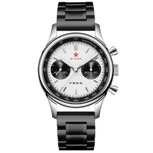 Load image into Gallery viewer, Seagull 1963|40mm Sapphire Glass Panda Dial | Black Stainless Steel Strap|Pilot Chronograph Watch