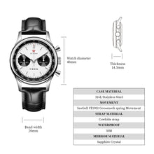 Load image into Gallery viewer, Seagull 1963|40mm|White Panda Dial|Luminious Hands|Sapphire Glass Pilot Chronograph Watch