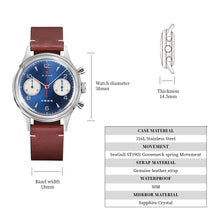 Load image into Gallery viewer, Seagull 1963|38mm Blue Panda Dial|Sapphire Crystal|Acrylic Glass|Chronograph