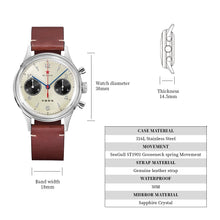 Load image into Gallery viewer, Seagull 1963|38mm Ivory White Panda Dial|Sapphire Crystal|Acrylic Glass|Chronograph