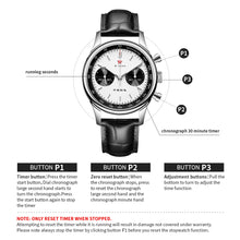 Load image into Gallery viewer, Seagull 1963|40mm|White Panda Dial|Luminious Hands|Sapphire Glass Pilot Chronograph Watch