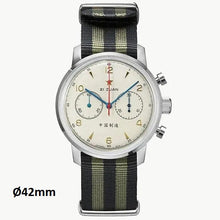 Load image into Gallery viewer, Seagull 1963 42mm Goldtone Dial Airforce Chronograph Watch with Swan Neck Regulation