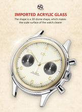 Load image into Gallery viewer, Seagull 1963 38mm|HKED ED63|Cream with Golden Hands|Sapphire or Acrylic Glass|Chronograph Watch