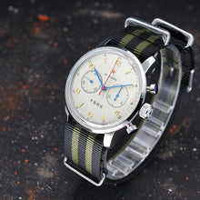 Load image into Gallery viewer, Seagull 1963 42mm Goldtone Dial Airforce Chronograph Watch with Swan Neck Regulation