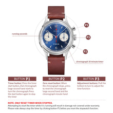 Load image into Gallery viewer, Seagull 1963|38mm Blue Panda Dial|Sapphire Crystal|Acrylic Glass|Chronograph