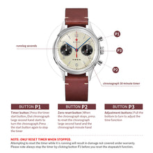 Load image into Gallery viewer, Seagull 1963|38mm Ivory White Panda Dial|Sapphire Crystal|Acrylic Glass|Chronograph