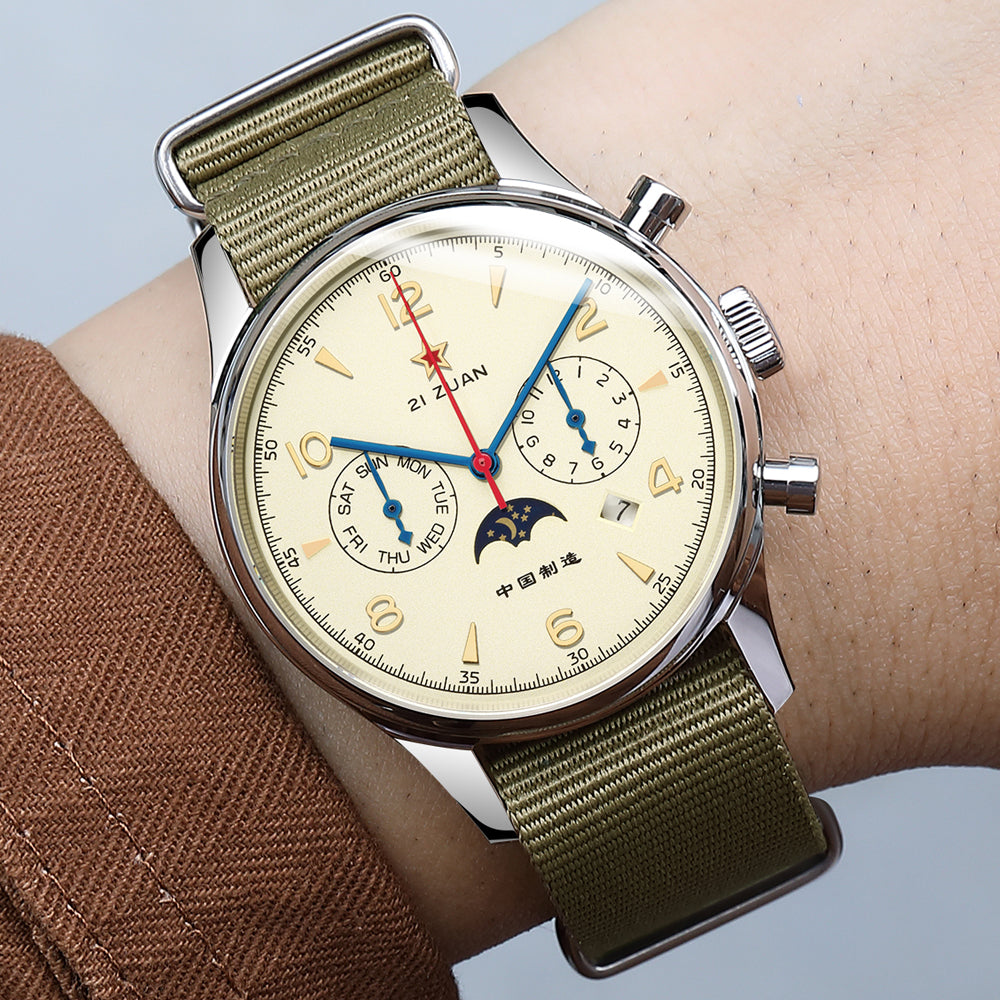 New Arrival  | Seagull 1963 40mm |  ST1654 Movement | Moon Phase Automatic Chronograph Watch