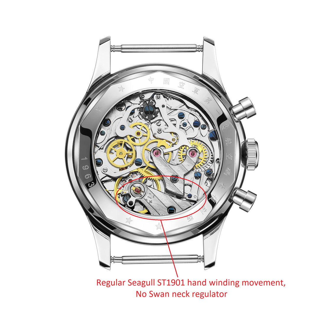 Seagull 1963｜40mm｜White Panda Dial | Luminious Hands｜Sapphire Glass Pilot Chronograph Watch