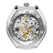 Load image into Gallery viewer, Red Star Bullhead Mechanical Chronograph Watch with Khaki Dial Seagull 1963 ST19 Movement
