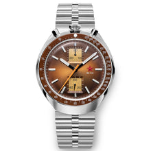 Load image into Gallery viewer, Red Star Bullhead Mechanical Chronograph Watch with Brown Dial Seagull 1963 ST1901 Column Wheel Movement

