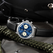 Load image into Gallery viewer, Seagull 1963 38mm｜HKED ED63 Blue Panda Dial｜Sapphire or Acrylic Glass｜Chronograph Watch
