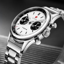 Load image into Gallery viewer, Seagull 1963｜40mm｜White Panda Dial | Silver Stainless Steel Strap｜Sapphire Glass Pilot Chronograph Watch
