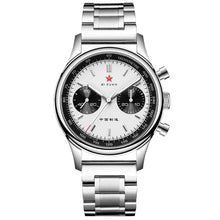 Load image into Gallery viewer, Seagull 1963｜40mm｜White Panda Dial | Silver Stainless Steel Strap｜Sapphire Glass Pilot Chronograph Watch
