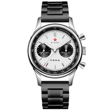 Load image into Gallery viewer, Seagull 1963｜40mm Sapphire Glass Panda Dial | Black Stainless Steel Strap｜Pilot Chronograph Watch
