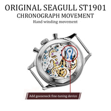 Load image into Gallery viewer, Seagull 1963｜38mm Ivory White Panda Dial｜Sapphire Crystal｜Acrylic Glass｜Chronograph
