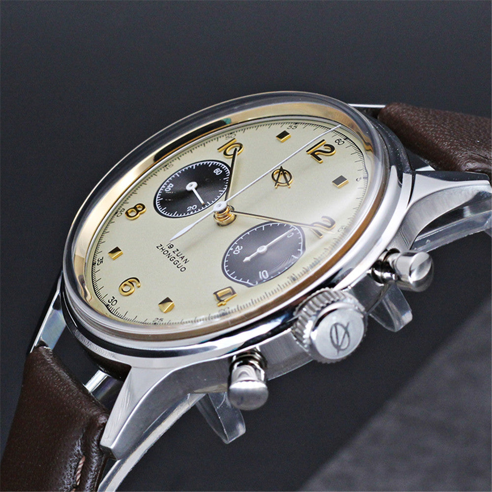 Seagull 1963 38mm｜HKED ED63｜Cream with Golden Hands｜Sapphire or 