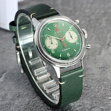 Load image into Gallery viewer, Seagull 1963｜38mm Green Panda Dial｜Sapphire Crystal｜Acrylic Glass｜Chronograph

